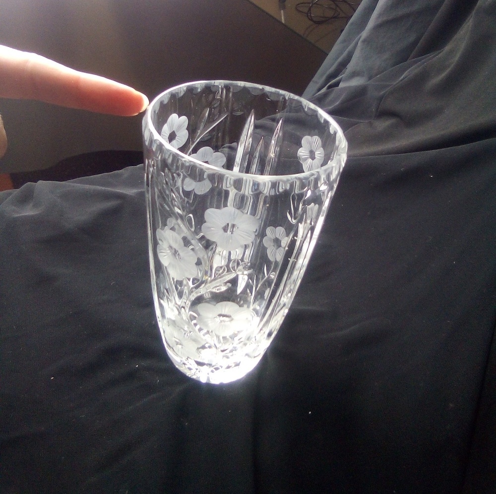 Crystal Floral Vase 6"